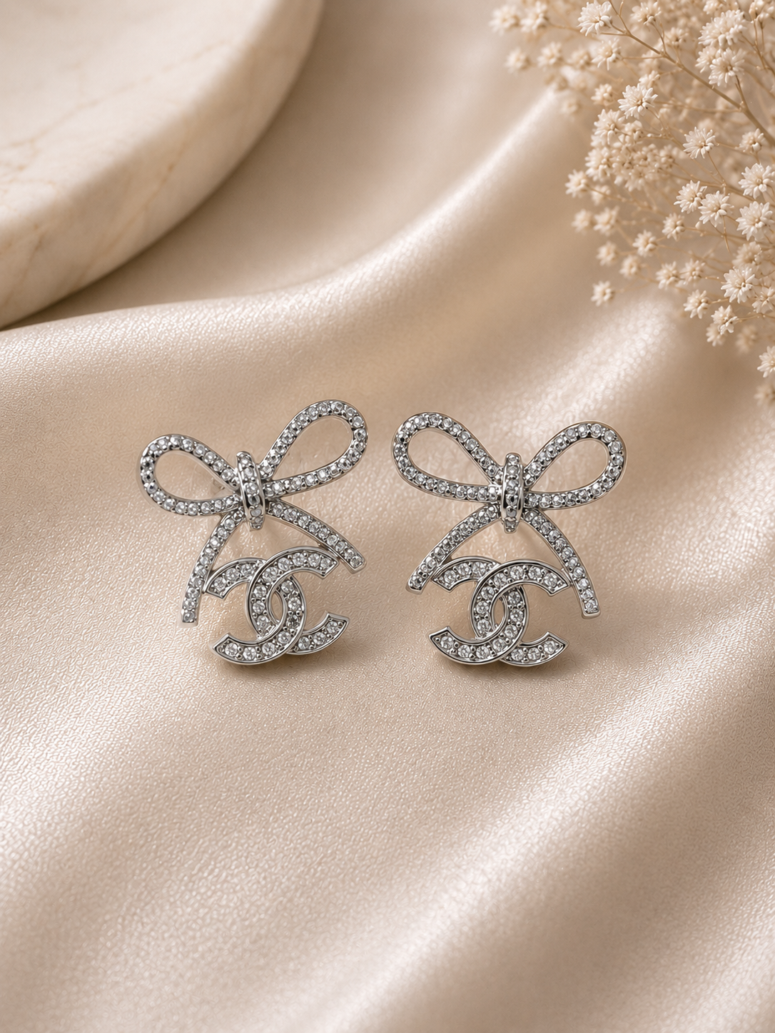 A25 - Upcycled CC Silver Bow Soldered Earrings