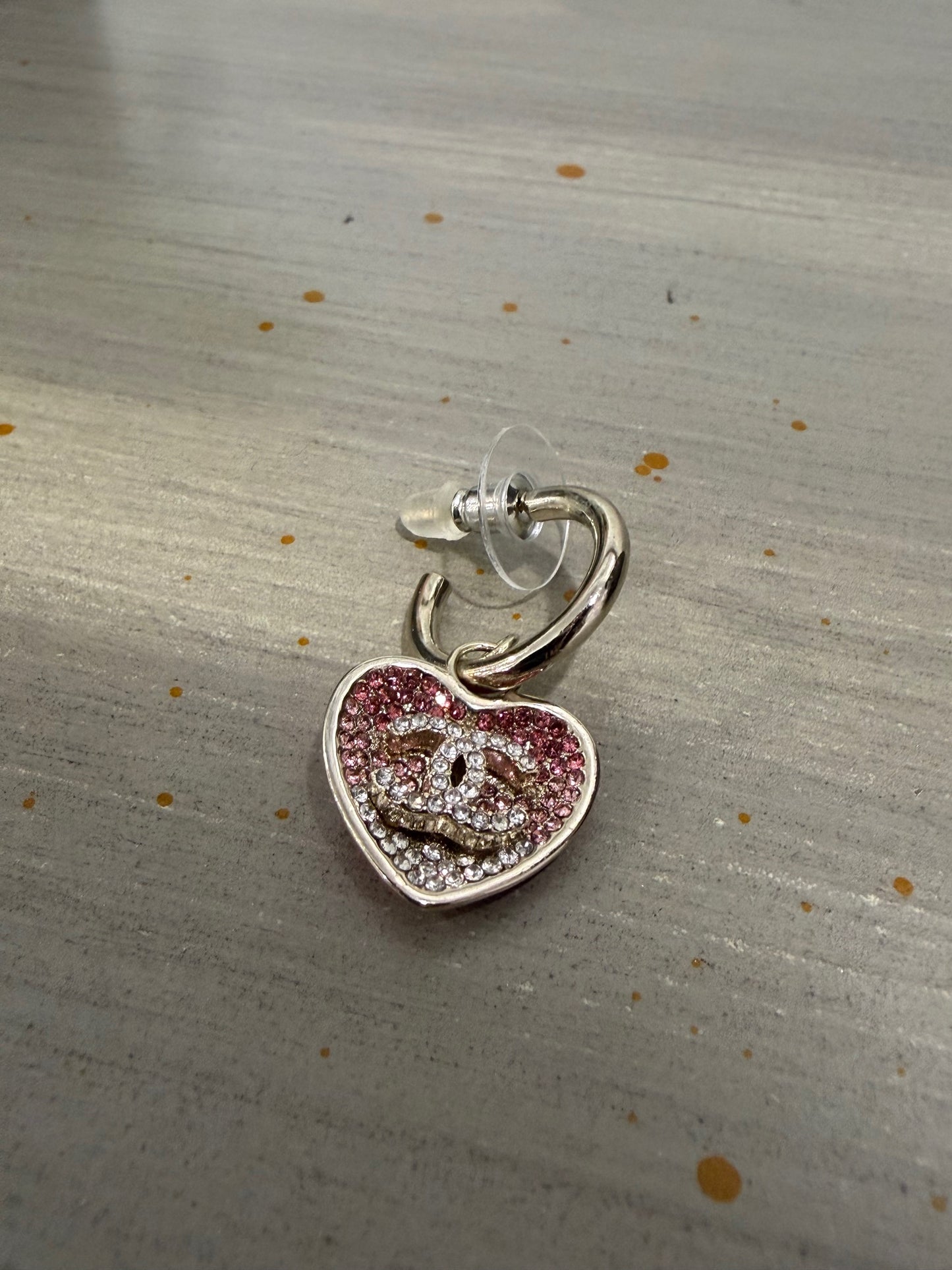 A10 - Upcycled CC Silver and Pink Ombre Huggie Earrings
