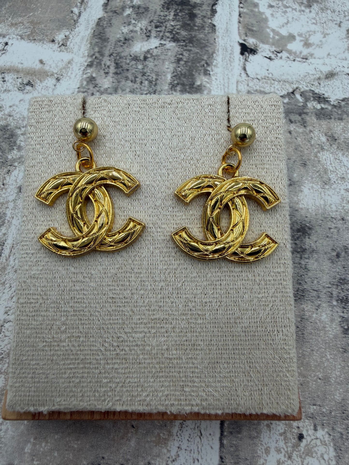 Up-cycled Gold Dangle Earrings