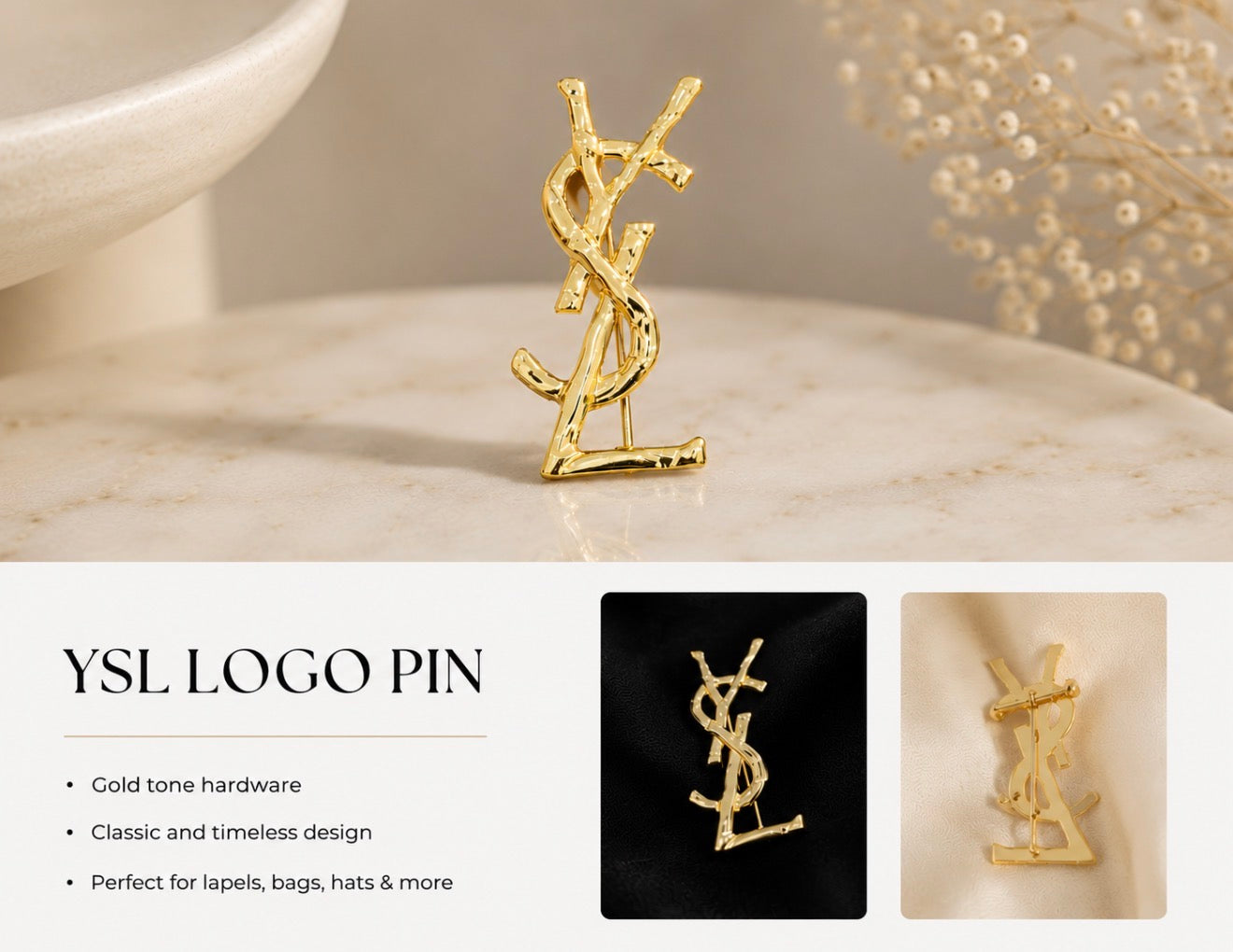 Gold-tone UpCycled Brooch