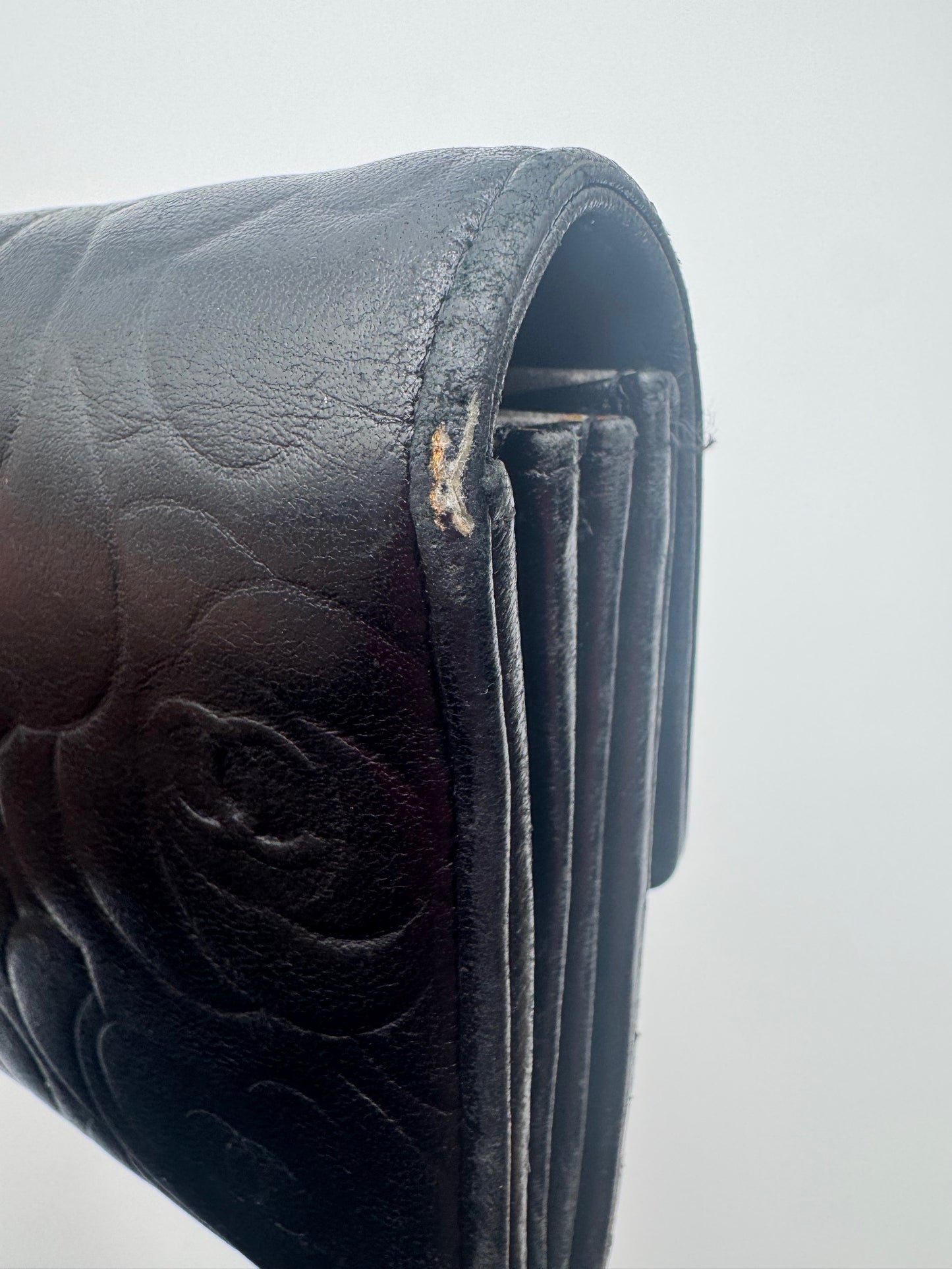 Chanel Camellia Embossed Large Flap Wallet