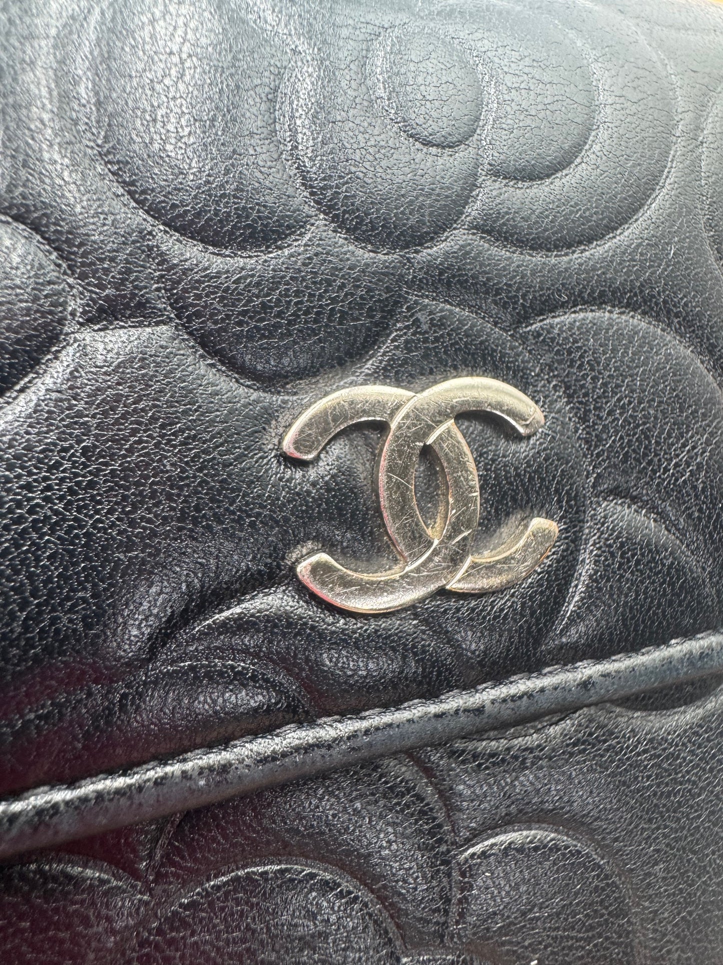 Chanel Camellia Embossed Large Flap Wallet