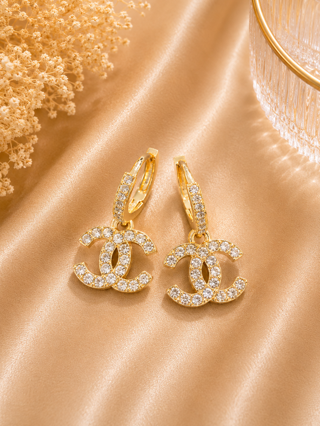 Up-cycled Gold Huggie Earrings