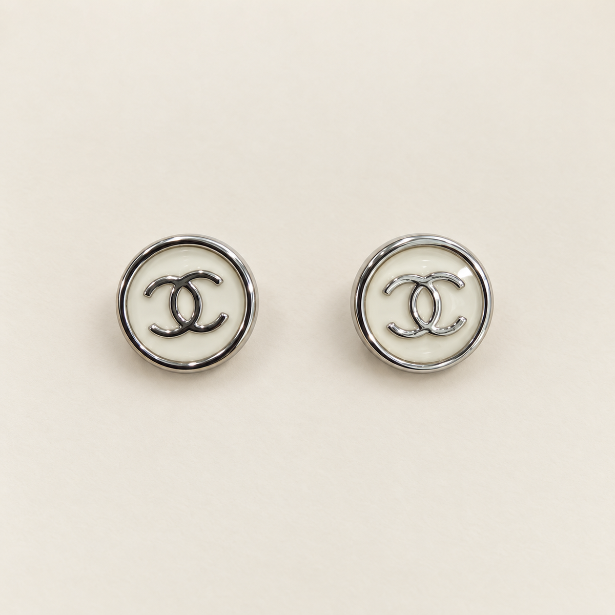 Up-cycled White and Silver Earrings