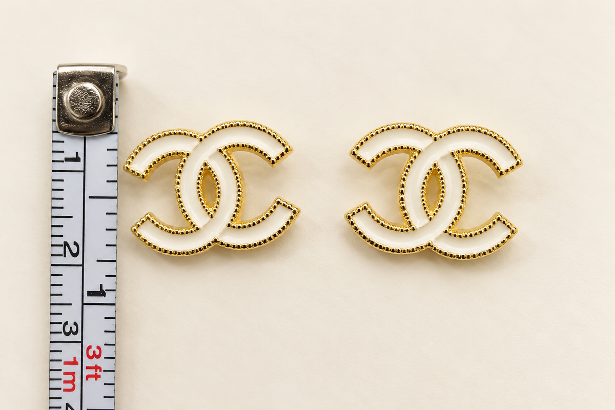 Up-cycled White and Gold Earrings