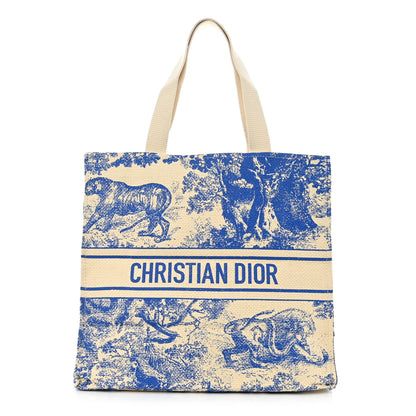 Christian Dior Dioriviera Straw Tote (Blue)