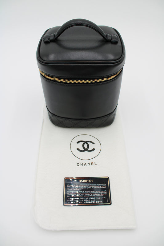 Chanel Lambskin Bicolole Vanity Cosmetic Bag