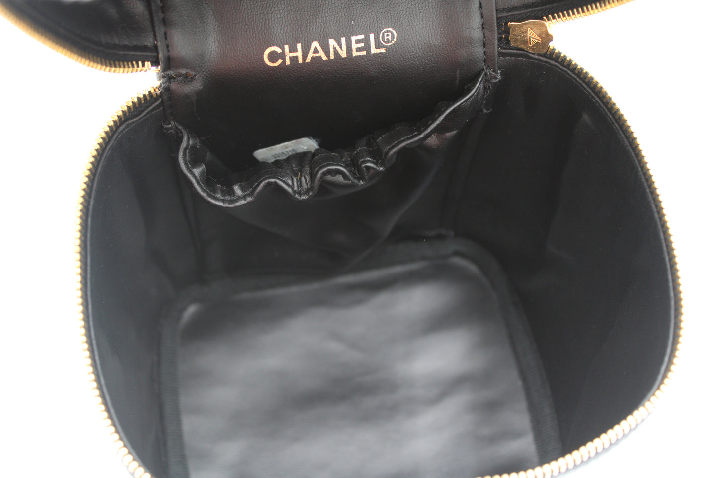 Pre-owned Chanel Lambskin Bicolole Vanity Cosmetic Bag