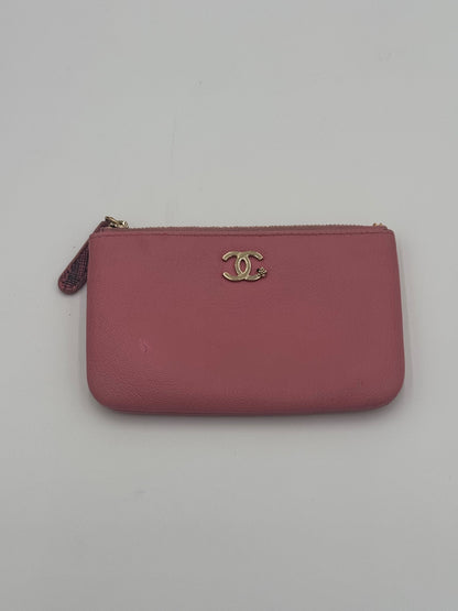 FOR SID - Chanel Goatskin Leather Zip O-Case Mini Pouch