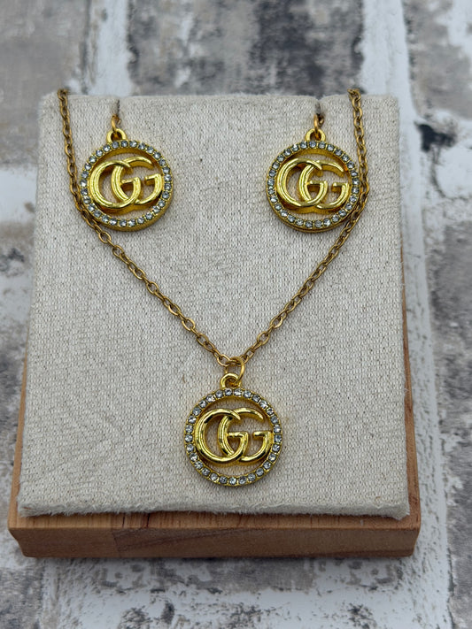 Upcycled Earring and Necklace Set