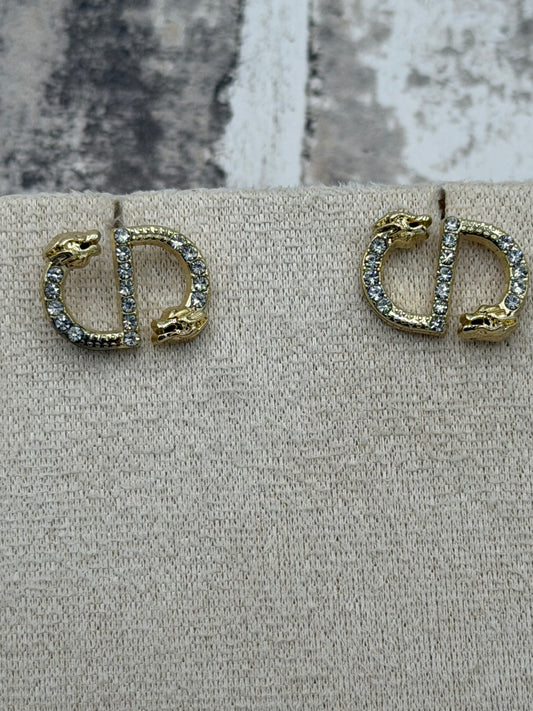Upcycled CD Gold-tone Earrings