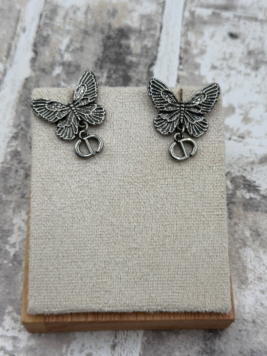 Upcycled CD Silvertone Earrings