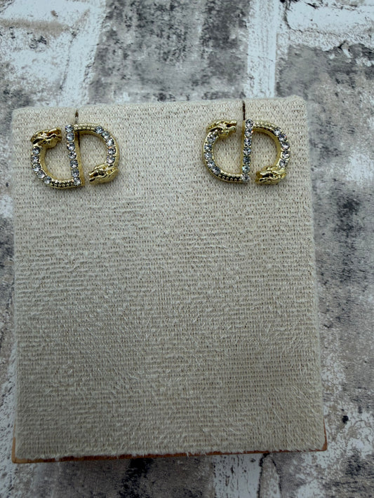Up-cycled Gold CD Earrings