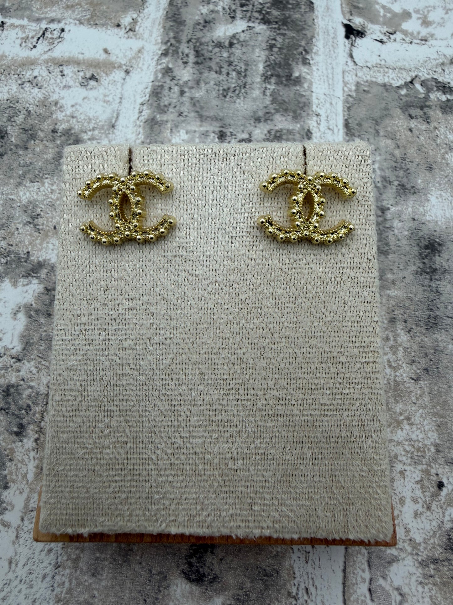 Up-cycled Gold Beaded Earrings