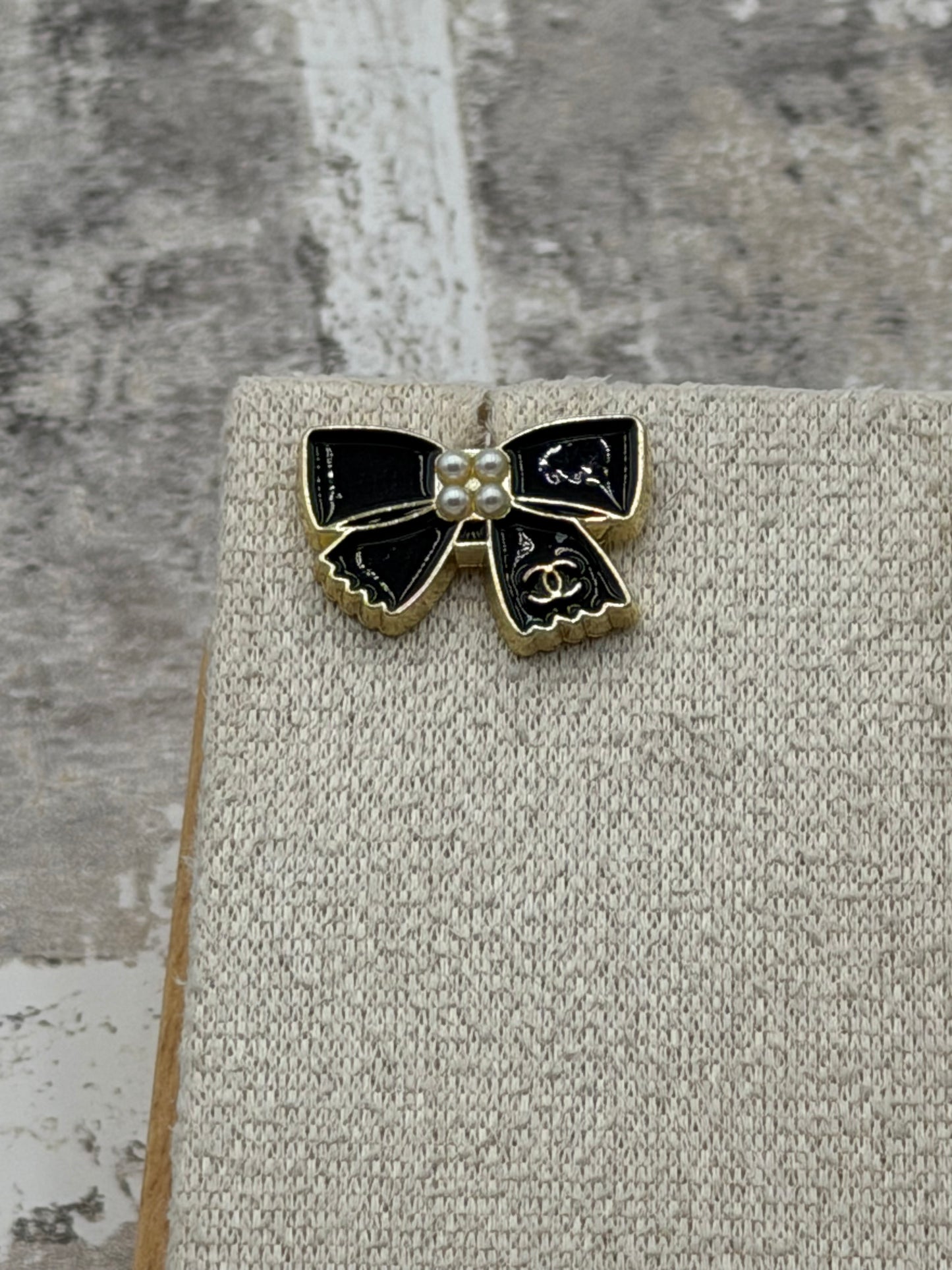A20 - Upcycled CC Soldered Gold Bow Earrings