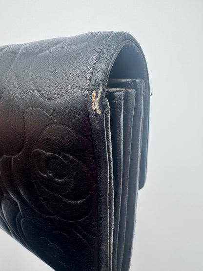 Chanel Camellia Embossed Large Flap Wallet