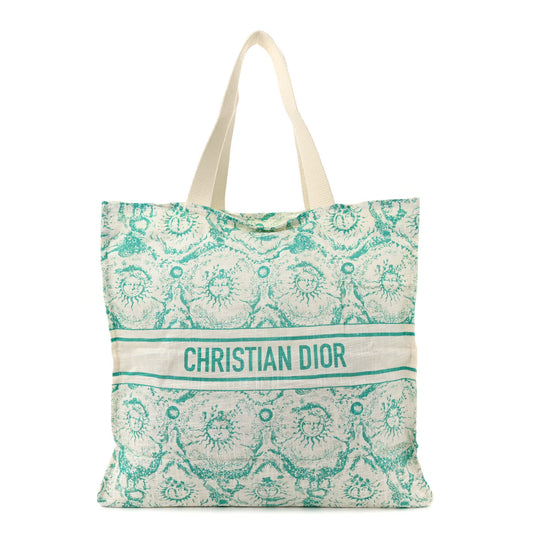 Christian Dior Dioriviera Linen Tote (Aquamarine)